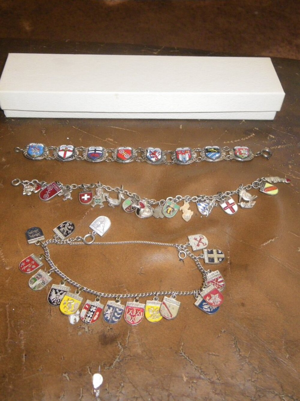 3 Vintage Unisex Souvenir German States Charm Bracelets 800 & 835 Silver